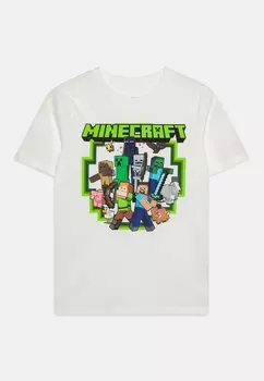 Футболка с принтом Minecraft Graphic Tee Boys GAP, новая кремово-белая