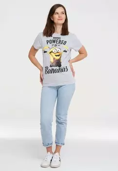 Футболка с принтом MINIONS LOGOSHIRT, цвет Mottled Grey
