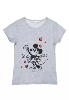 Футболка с принтом MINNIE Mickey & Minnie, цвет grau