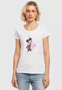 Футболка с принтом Minnie Mouse-Love Heart ABSOLUTE CULT, белый