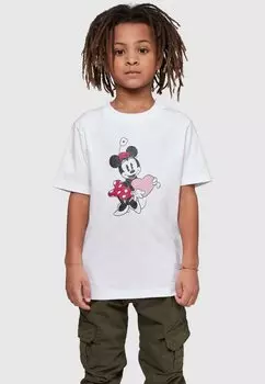 Футболка с принтом MINNIE MOUSE LOVE HEART ABSOLUTE CULT, цвет white