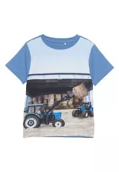 Футболка с принтом Minymo, цвет riviera