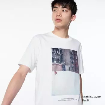 Футболка с принтом «Мир для всех» (Сол Лейтер) UNIQLO, белый
