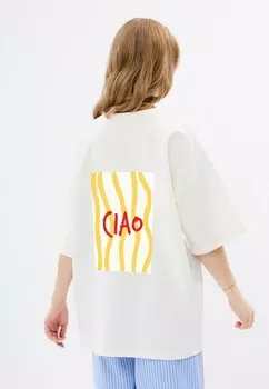 Футболка с принтом MIRONS, кремовый