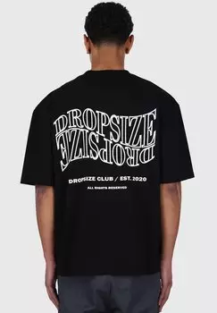 Футболка с принтом MIRRORED LOGO Dropsize, черный