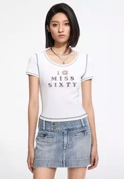 Футболка с принтом Miss Sixty, белый