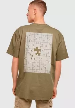 Футболка с принтом Missing Peace Heavy Oversize Merchcode, цвет olive