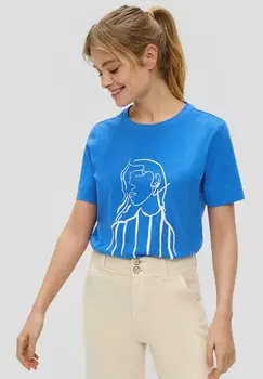 Футболка с принтом MIT ARTWORK s.Oliver, цвет royalblau