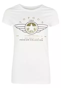 Футболка с принтом MIT AUFSCHRIFT TOP GUN, цвет white