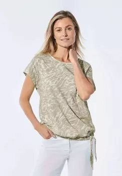 Футболка с принтом MIT AUSSCHNITT GOLDNER, цвет Mottled Beige