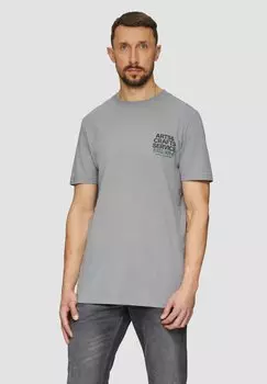 Футболка с принтом MIT CREW NECK s.Oliver, серый
