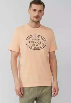 Футболка с принтом MIT CREW NECK s.Oliver, лосось