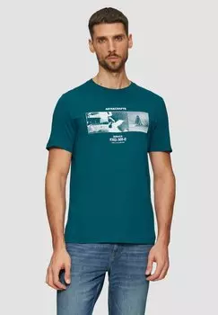 Футболка с принтом MIT CREW NECK UND FRONTPRINT s.Oliver, хаки