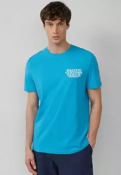 Футболка с принтом MIT CREWNECK UND ARTWORK s.Oliver, бирюзовый