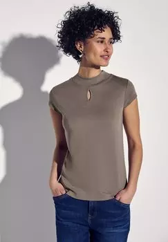 Футболка с принтом MIT DEZENTEM CUT-OUT Street One, цвет Braun