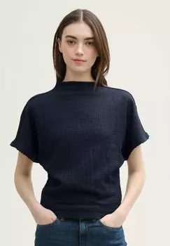 Футболка с принтом MIT FLEDERMAUSRMELN TOM TAILOR DENIM, темно-синий