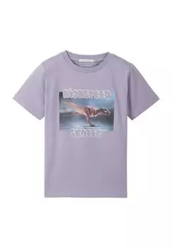 Футболка с принтом MIT FOTO TOM TAILOR, цвет dusty purple