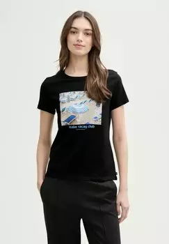 Футболка с принтом MIT FOTOPRINT TOM TAILOR DENIM, черный