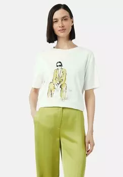 Футболка с принтом MIT FRONT comma, молочный