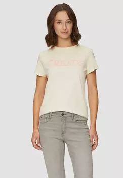 Футболка с принтом MIT FRONT QS, бежевый