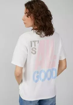 Футболка с принтом MIT FRONT- UND BACK QS, белый