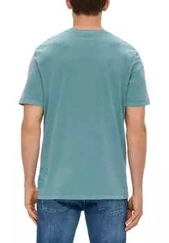 Футболка с принтом MIT GARMENT DYE s.Oliver, бирюзовый