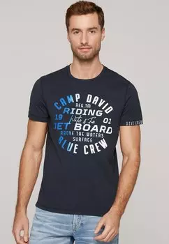 Футболка с принтом MIT GRADIENT Camp David, темно-синий