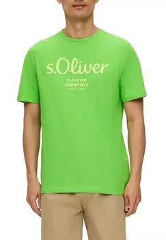Футболка с принтом MIT GROSSEM LABEL s.Oliver, зеленый