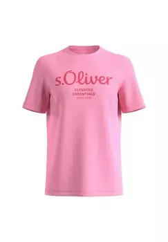 Футболка с принтом MIT GROSSEM LABEL s.Oliver, розовый