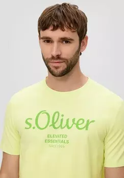 Футболка с принтом MIT GROSSEM LABEL s.Oliver, светло-желтый