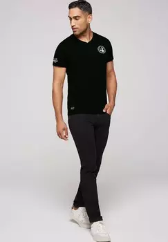 Футболка с принтом MIT KLEINEN RUBBER PRINTS Camp David, черный