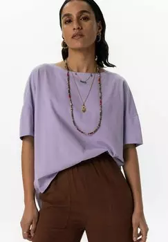 Футболка с принтом MIT KNOTEN-DETAIL Sissy-Boy, сиреневый