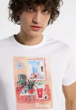 Футболка с принтом MIT KURZEN ARMELN UND GRAFIK AUF DER BRUST BENDORFF, белый