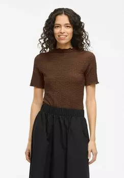 Футболка с принтом MIT KURZEN RMELN - Blouse VILA, коричневый