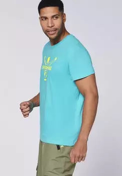 Футболка с принтом MIT LABEL-TYPISCHEM FRONTPRINT Chiemsee, синий