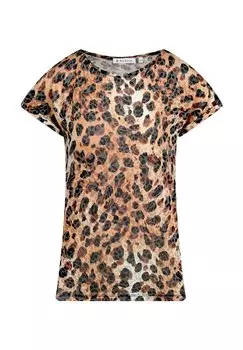 Футболка с принтом MIT LEO-MUSTER Bicalla, коричневый