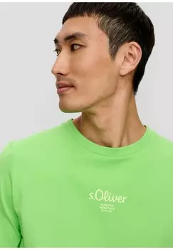Футболка с принтом MIT LOGO s.Oliver, зеленый
