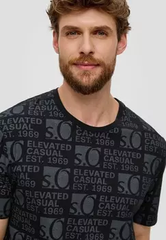 Футболка с принтом MIT LOGO s.Oliver, черный