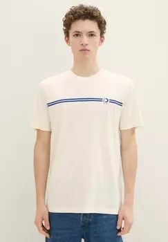 Футболка с принтом MIT LOGO TOM TAILOR DENIM, белый