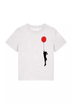 Футболка с принтом MIT LUFTBALLON watapparel, цвет Mottled Light Grey