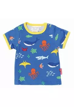 Футболка с принтом MIT MEERESTIERE PRINT Toby Tiger, цвет blau