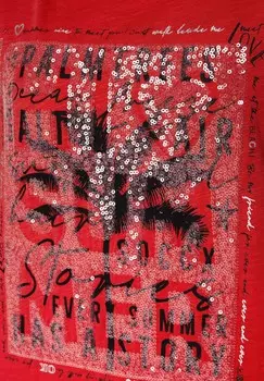 Футболка с принтом MIT PAILLETTEN-ARTWORK Soccx, красный