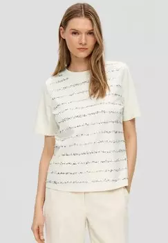 Футболка с принтом MIT PAILLETTEN s.Oliver BLACK LABEL, цвет creme