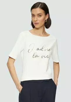 Футболка с принтом MIT PAILLETTEN-SCHRIFTZUG s.Oliver BLACK LABEL, белый