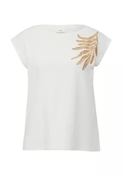 Футболка с принтом MIT PERLEN ARTWORK s.Oliver BLACK LABEL, кремовый