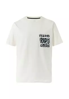 Футболка с принтом MIT PRINT QS, кремовый