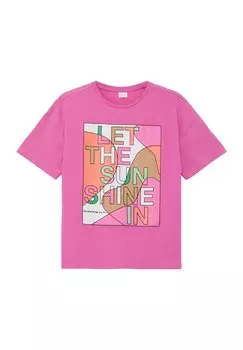 Футболка с принтом MIT PRINT s.Oliver, цвет pink