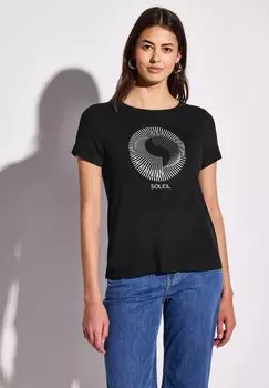 Футболка с принтом MIT SCHMUCKSTEINEN Street One, черный