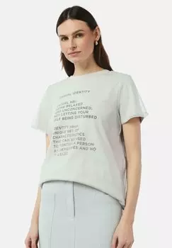 Футболка с принтом MIT SCHRIFT comma casual identity, светло-серый