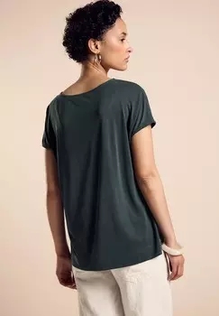 Футболка с принтом MIT SCHRIFTZUG Street One, цвет Mottled Green